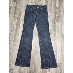 (3/$35) Grane Jeans Womens 5 Long Blue Flare Embroidered Pockets Denim Pants